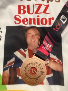 London Marathon t-shirt with photo of Buzz and Marathon medal