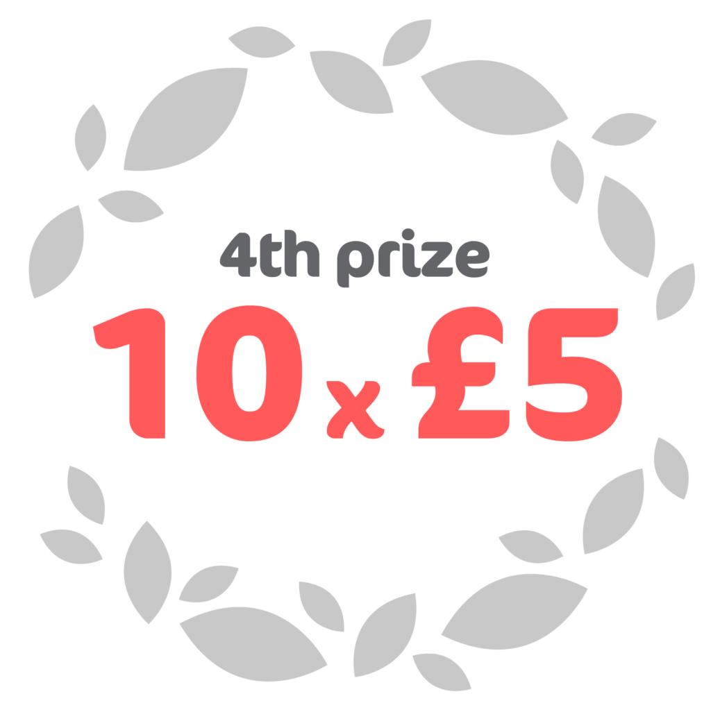 4th Prize 10 x £5